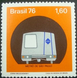Selo postal do Brasil de 1976 Metrô SP