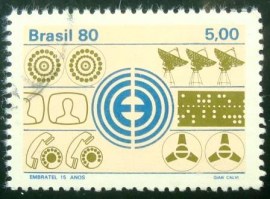 Selo postal do Brasil de 1980 Embratel