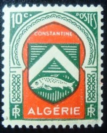 Selo postal da Argélia de 1947 Coat of arms of Constantine