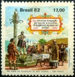 Selo postal do Brasil de 1982 São Vicente