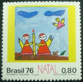  Selo Postal do Brasil de 1976 Anjos