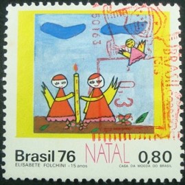  Selo Postal do Brasil de 1976 Anjos  - C 961 U