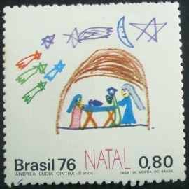  Selo Postal do Brasil de 1976 Manjedoura - C 962 N