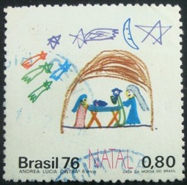  Selo Postal do Brasil de 1976 Manjedoura - C 962 U