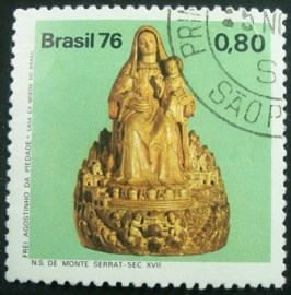 Selo postal do Brasil de 1976 N.S. Monte Serrat
