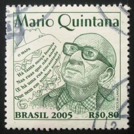 Quadra de selos postais do Brasil de 2005 Mario Quintana