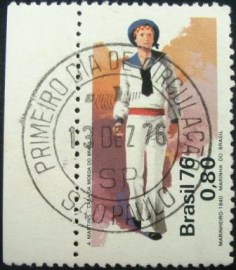 Selo Postal Comemorativo do Brasil de 1976 - C 969 N1D