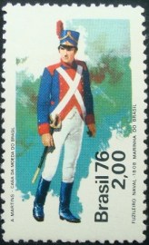 Selo postal do Brasil de 1976 Fuzileiro de 1908