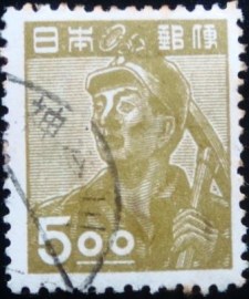 Selo postal do Japão de 1948 Mining