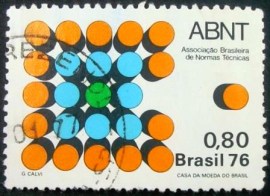 Selo Postal do Brasil de 1976 ABNT - C 971 U