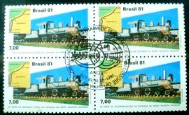 Quadra de selos do Brasil de 1981 Madeira-Mamoré