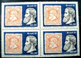 Quadra de selos do Brasil de 1981 Dia do Selo