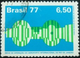 Selo postal do Brasil de 1977 Aeroporto Rio de Janeiro
