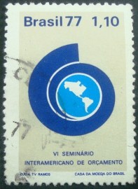 Selo postal do Brasil de 1977 Seminário de Orçamento