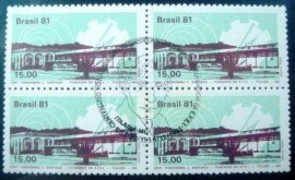Quadra de selos do Brasil de 1981 Theodomiro Carneiro Santiago