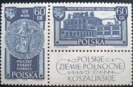 Se Tenant da Polônia de 1962 Seal of Princess Elizabeth and Factory