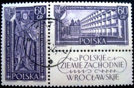 Se Tenant da Polônia de 1961 Recovered Territories 60