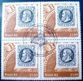 Quadra de selos do Brasil de 1982 Cabeça Grande