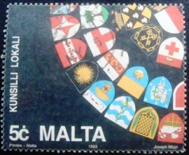 Selo postal de Malta de 1993 Council Arms C