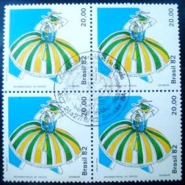 Quadra de selos do Brasil de 1982 Oxumaré
