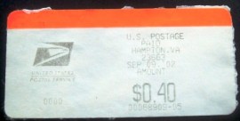 Etiqueta ATM US Postage Hampton.VA 0,40