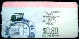 Etiqueta ATM US Postage Hampton.VA 0,80
