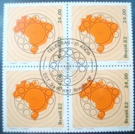 Quadra de selos do Brasil de 1982 Telebrás