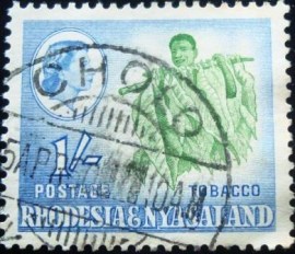 Selo postal de Rodésia e Niassalândia de 1959 Tobacco worker