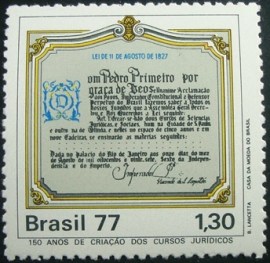 Selo Postal Comemorativo do Brasil de 1977 - C 998 M