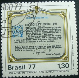 Selo Postal Comemorativo do Brasil de 1977 - C 998 M1D