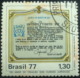 Selo Postal Comemorativo do Brasil de 1977 - C 998 N1D