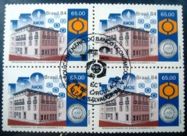 Quadra de selos do Brasil de 1984 Banco Econômico