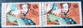 Par de selos do Brasil de 1984 D. Pedro I