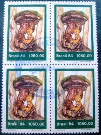 Quadra de selos do Brasil de 1984 Calvatia