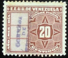 Selo Timbre Fiscal da Venezuela de 1947 20