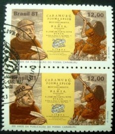 Par de selos do Brasil de 1981 Santa Rita Durão