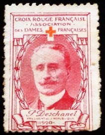 Selo postal Cinderela da França de 1914 Paul Deschanel