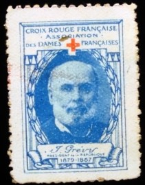 Selo postal Cinderela da França de 1914 Jules Grévy