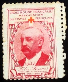 Selo postal Cinderela da França de 1914 Félix Faure