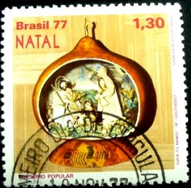 Selo postal do Brasil de 1977 Natividade M1D