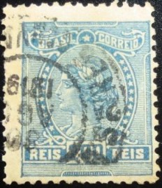 Selo postal do Brasil de 1918 Alegoria República 200