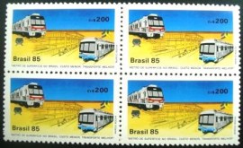 Quadra de selos Comemorativos do Brasil emitidos em 1985 - C 1440 M