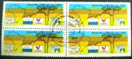 Quadra postal do Brasil de 1985 Programa Nacional do Clima