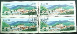 Quadra de selos postais do Brasil de 1985 Ouro Preto