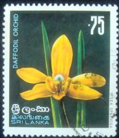 Selo postal do Sri Lanka de 1976 Ipsea speciosa