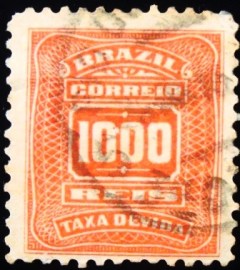 Selo postal do Brasil de 1906 Cifra ABN 1000 - X 37 U