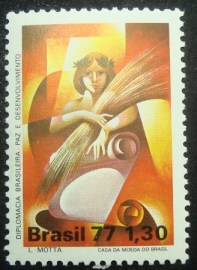 Selo postal do Brasil de 1977 Diplomacia