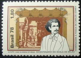 Selo postal do Brasil de 1978 Fosca de Carlos Gomes