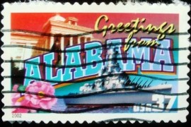 Selo postal dos Estados Unidos de 2002 Greetings from Alabama