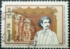 Selo postal de 1978 A Fosca de Carlos Gomes - C 1029 U